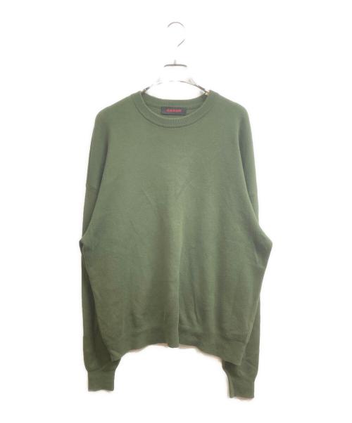 CABAN（キャバン）CABAN (キャバン) コットンカシミヤ クルーネックプルオーバー グリーン サイズ:Mの古着・服飾アイテム
