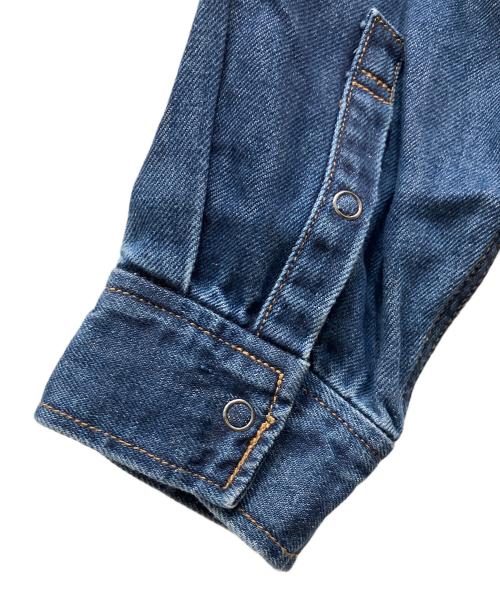 SACRA（サクラ）SACRA (サクラ) コットンリネンデニム スキッパーカラーワンピース ブルー サイズ:38の古着・服飾アイテム