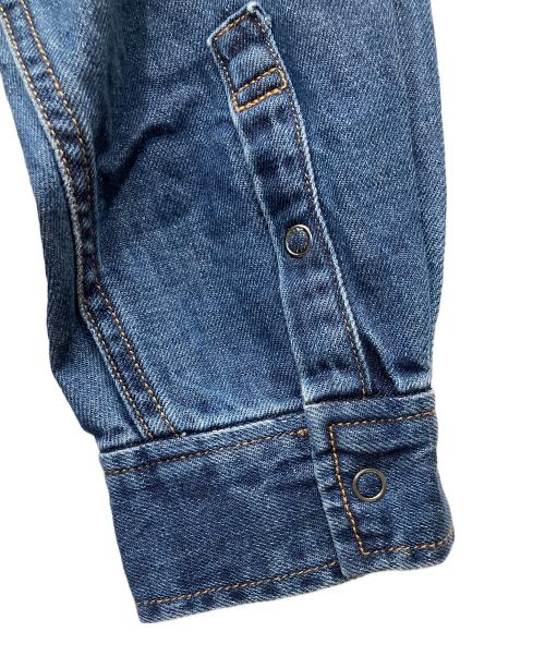 SACRA（サクラ）SACRA (サクラ) コットンリネンデニム スキッパーカラーワンピース ブルー サイズ:38の古着・服飾アイテム