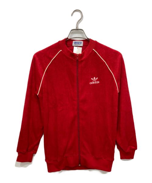 adidas（アディダス）adidas (アディダス) パイル地トラックジャケット レッド サイズ:Sの古着・服飾アイテム