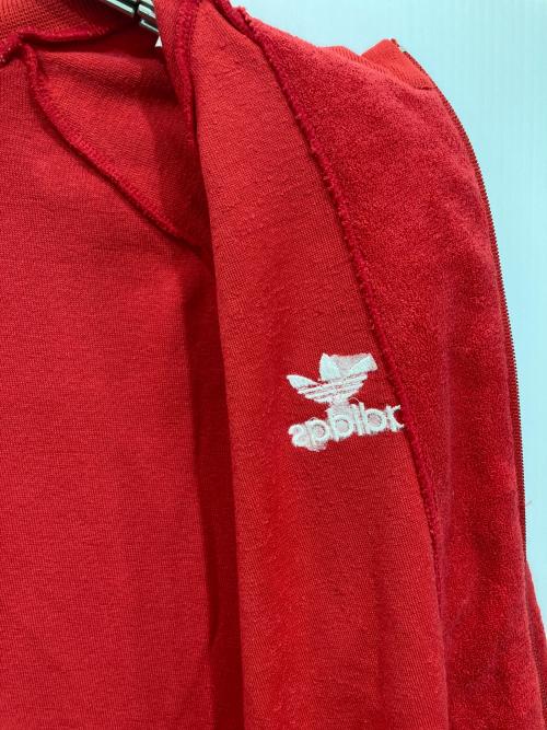 adidas（アディダス）adidas (アディダス) パイル地トラックジャケット レッド サイズ:Sの古着・服飾アイテム