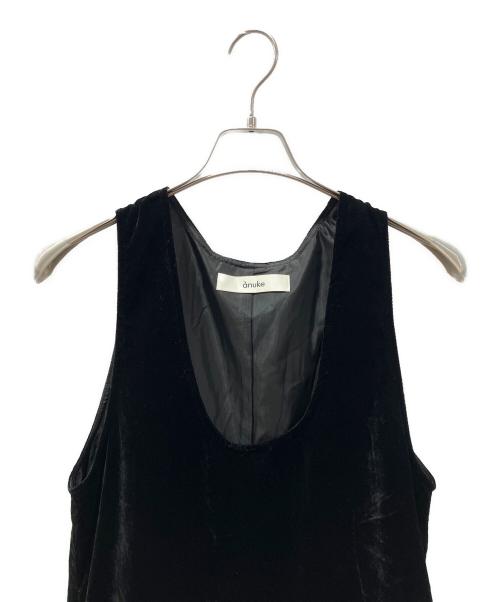 anuke（アンヌーク）anuke (アンヌーク) ベロアバルーンワンピース ブラック サイズ:38の古着・服飾アイテム