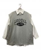Ameriアメリ）の古着「CONCEPT PRINT VEST WITH SHIRT」｜グレー×ホワイト