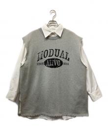 Ameri（アメリ）の古着「CONCEPT PRINT VEST WITH SHIRT」｜グレー×ホワイト