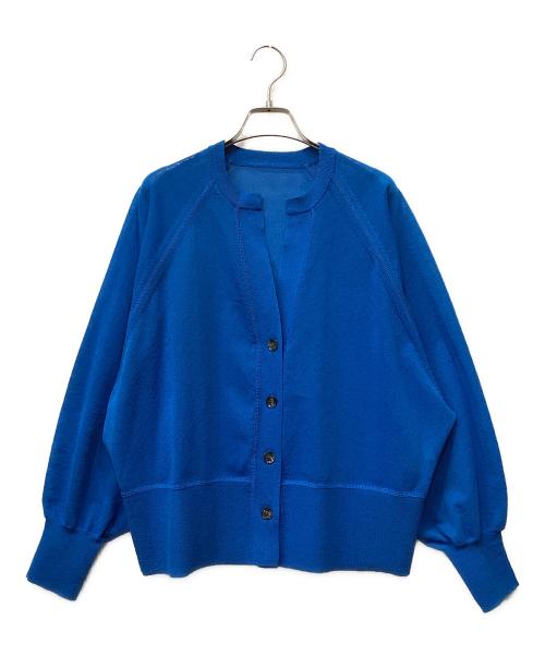 Adam et Rope（アダム エ ロペ）Adam et Rope (アダム エ ロペ) キーネックシアーカーディガン ブルー サイズ:Fの古着・服飾アイテム
