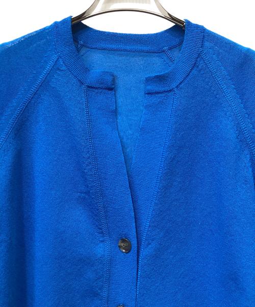 Adam et Rope（アダム エ ロペ）Adam et Rope (アダム エ ロペ) キーネックシアーカーディガン ブルー サイズ:Fの古着・服飾アイテム