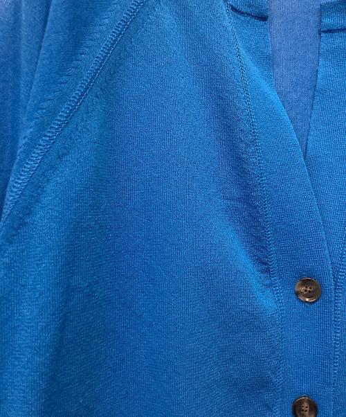 Adam et Rope（アダム エ ロペ）Adam et Rope (アダム エ ロペ) キーネックシアーカーディガン ブルー サイズ:Fの古着・服飾アイテム