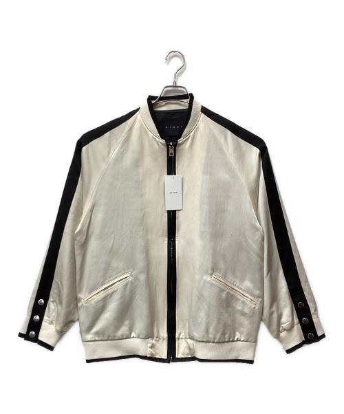 CINOH（チノ）CINOH (チノ) サテンブルゾン ブラック×ホワイト サイズ:46の古着・服飾アイテム