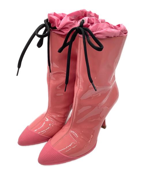 MIU MIU（ミュウミュウ）MIU MIU (ミュウミュウ) ピンヒールエナメルブーツ ショッキングピンク サイズ: 36 1/2の古着・服飾アイテム