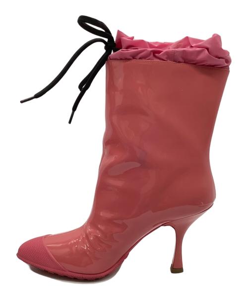 MIU MIU（ミュウミュウ）MIU MIU (ミュウミュウ) ピンヒールエナメルブーツ ショッキングピンク サイズ: 36 1/2の古着・服飾アイテム