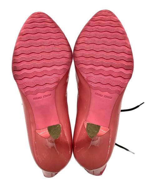 MIU MIU（ミュウミュウ）MIU MIU (ミュウミュウ) ピンヒールエナメルブーツ ショッキングピンク サイズ: 36 1/2の古着・服飾アイテム