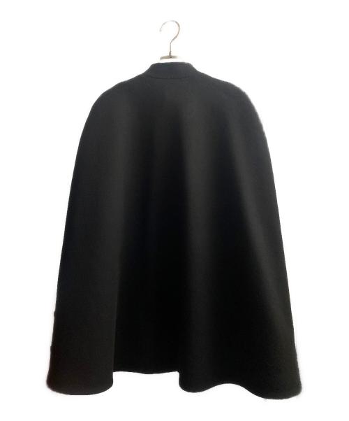 CELINE（セリーヌ）CELINE (セリーヌ) ウールカシミヤクロス オフィサー ケープ ブラック サイズ:Sの古着・服飾アイテム
