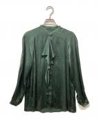 TOMORROW LAND collectionトゥモローランドコレクション）の古着「ウォッシャブルシルクサテン ボウタイブラウス」｜グリーン