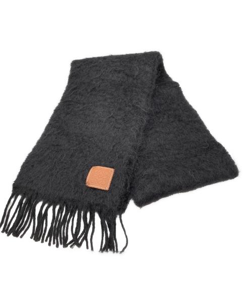 LOEWE（ロエベ）LOEWE (ロエベ) モヘヤ混マフラー ブラックの古着・服飾アイテム