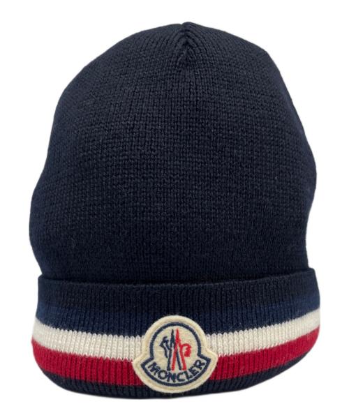 MONCLER（モンクレール）MONCLER (モンクレール) ワッペンロゴ コットンニットキャップ ネイビー サイズ:UNIの古着・服飾アイテム