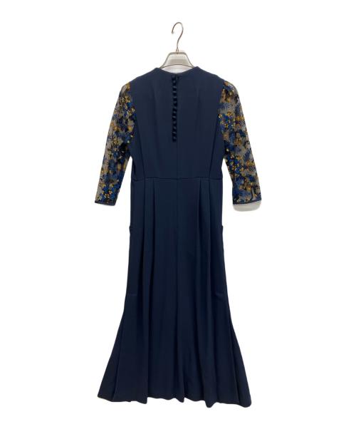 Mame Kurogouchi（マメクロゴウチ）Mame Kurogouchi (マメクロゴウチ) レーススリーブAラインドレス ネイビー サイズ:1の古着・服飾アイテム
