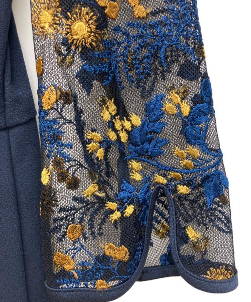 Mame Kurogouchi（マメクロゴウチ）Mame Kurogouchi (マメクロゴウチ) レーススリーブAラインドレス ネイビー サイズ:1の古着・服飾アイテム