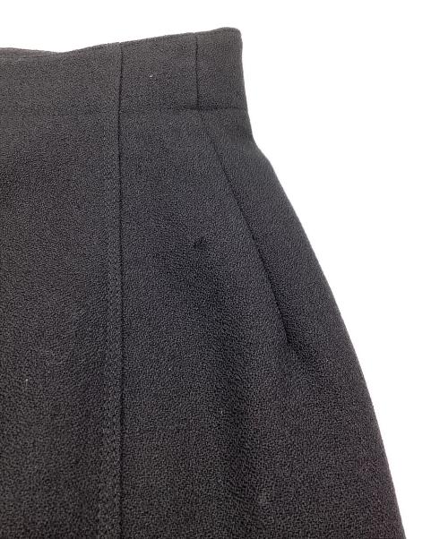 ebure（エブール）ebure (エブール) ダブルジョーゼットフリンジタイトスカート ブラック サイズ:36の古着・服飾アイテム