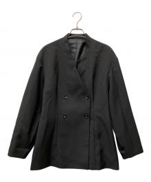 #Newans（ハッシュニュアンス）の古着「ウエストシェイプダブルジャケット」｜ブラック