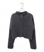 Lourenローレン）の古着「patchwork military knit blouson」｜グレー