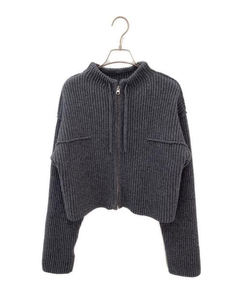 Louren（ローレン）Louren (ローレン) patchwork military knit blouson グレー サイズ:Fの古着・服飾アイテム