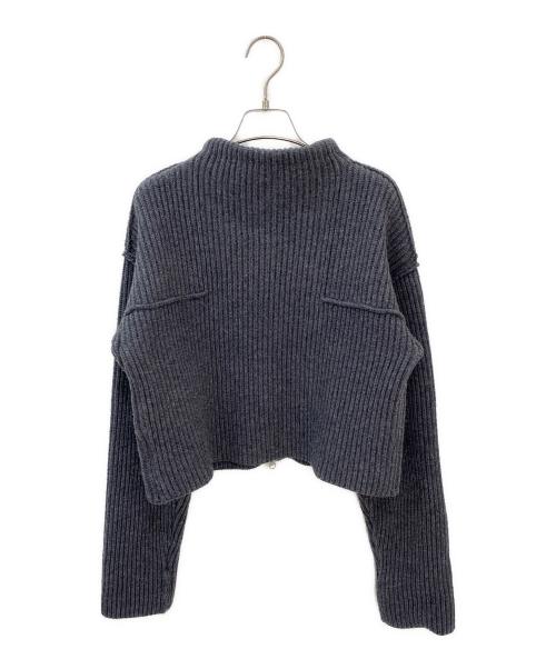 Louren（ローレン）Louren (ローレン) patchwork military knit blouson グレー サイズ:Fの古着・服飾アイテム