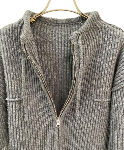 Louren（ローレン）Louren (ローレン) patchwork military knit blouson グレー サイズ:Fの古着・服飾アイテム