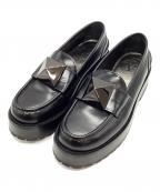 VALENTINOヴァレンティノ）の古着「ワンスタッズローファー」｜ブラック