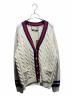 GUCCI（グッチ）の古着「ウェブストライプケーブルカーディガン」｜ベージュ