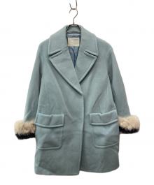 Diagram（ダイアグラム）の古着「フォックスハーフピーコート」｜ライトブルー