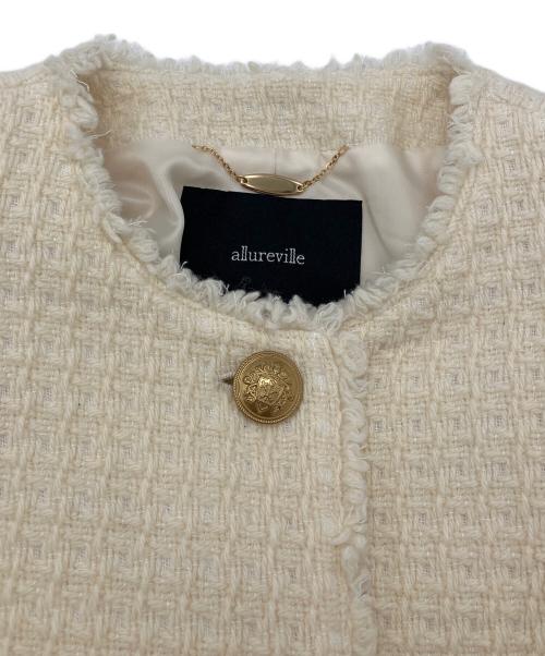 allureville（アルアバイル）allureville (アルアバイル) ロービングツイードショートコート アイボリー サイズ:2の古着・服飾アイテム