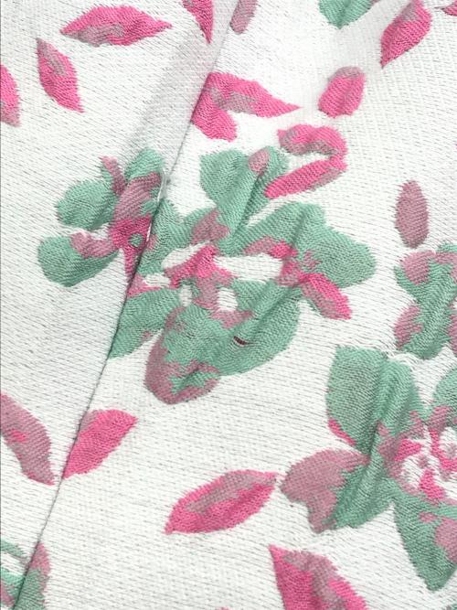 Rene（ルネ）Rene (ルネ) フラワージャガードワンピース ホワイト×ピンク サイズ:38の古着・服飾アイテム