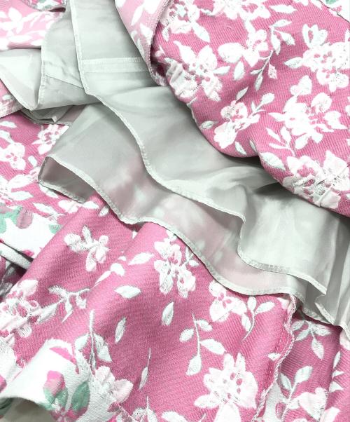 Rene（ルネ）Rene (ルネ) フラワージャガードワンピース ホワイト×ピンク サイズ:38の古着・服飾アイテム