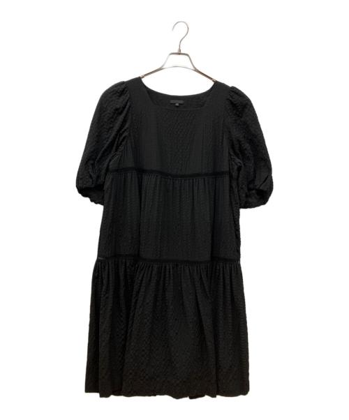 TO BE CHIC（トゥービーシック）TO BE CHIC (トゥービーシック) ふくれジャガードワンピース ティアードワンピース ブラック サイズ:42の古着・服飾アイテム