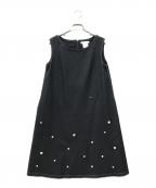 Reneルネ）の古着「デニムライクパール装飾ワンピース」｜ブラック