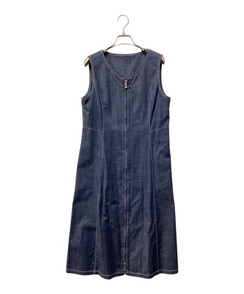TO BE CHIC（トゥービーシック）TO BE CHIC (トゥービーシック) ダブルスラブシャンブレー ジャンパースカート インディゴ サイズ:42の古着・服飾アイテム