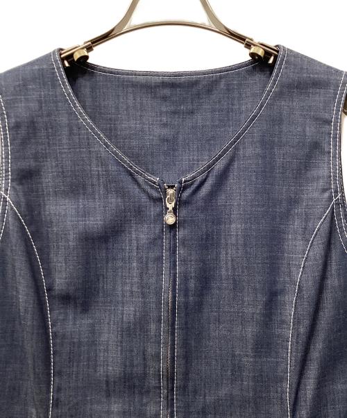 TO BE CHIC（トゥービーシック）TO BE CHIC (トゥービーシック) ダブルスラブシャンブレー ジャンパースカート インディゴ サイズ:42の古着・服飾アイテム