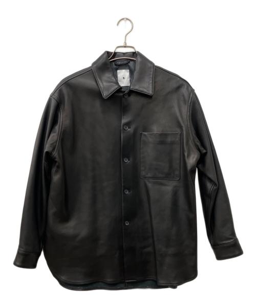 LA BOUCLE（ラ ブークル）LA BOUCLE (ラ ブークル) ネイキッドラムレザー ワンピースカラーシャツ ブラック サイズ:1の古着・服飾アイテム