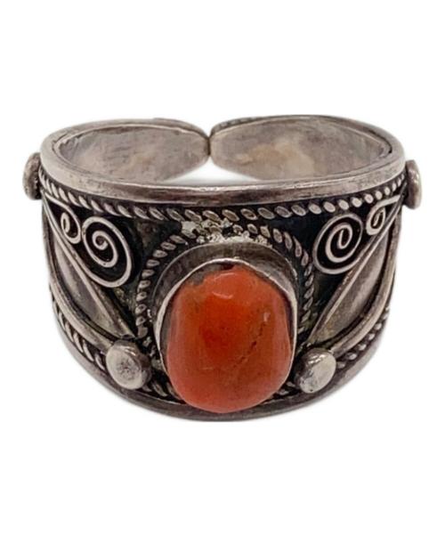 ADAWAT'N TUAREG（アダワットゥン トゥアレグ）Adawat'n Tuareg (アダワットゥン トゥアレグ) TOMORROW LAND (トゥモローランド) コーラル シルバーリング サイズ:17号の古着・服飾アイテム