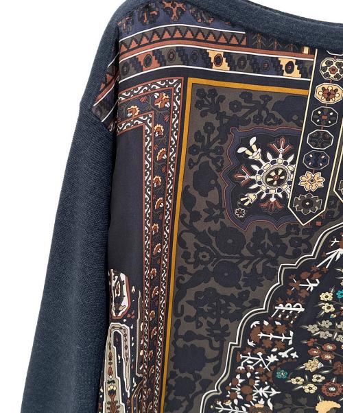 HERMES（エルメス）HERMES (エルメス) アラベスク柄 ロングワンピース チャコールグレー サイズ:34の古着・服飾アイテム