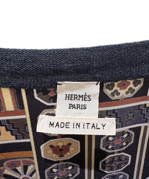 HERMES（エルメス）HERMES (エルメス) アラベスク柄 ロングワンピース チャコールグレー サイズ:34の古着・服飾アイテム