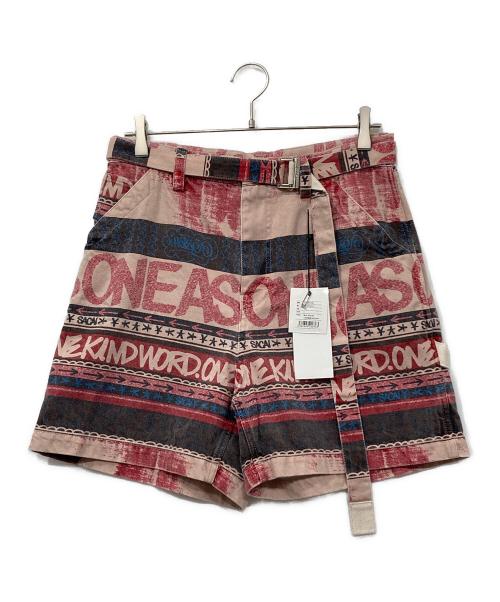 sacai（サカイ）sacai (サカイ) ERIC HAZE (エリックヘイズ) プリントショートパンツ レッド サイズ:1の古着・服飾アイテム