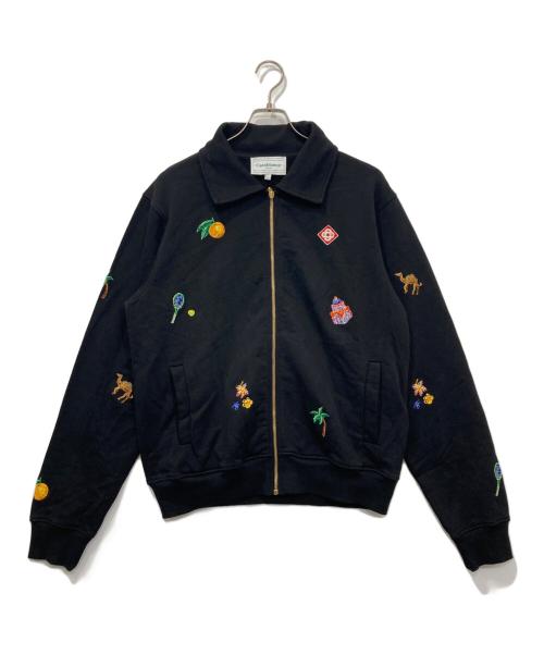 CASABLANCA（カサブランカ）CASABLANCA (カサブランカ) ELEMENTS EN CRAYON EMBROIDERED TRACK JACKET/トラックジャケット ブラック サイズ:Mの古着・服飾アイテム