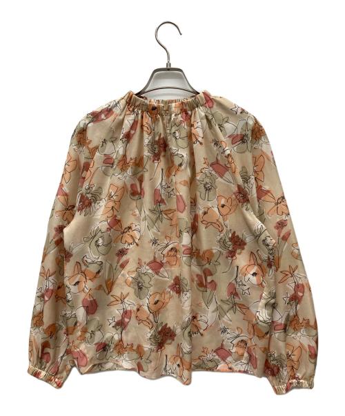 TOMORROW LAND collection（トゥモローランドコレクション）TOMORROW LAND collection (トゥモローランドコレクション) ピオリープリントギャザーネックブラウス ピンク サイズ:36の古着・服飾アイテム