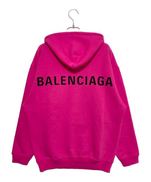 BALENCIAGA（バレンシアガ）BALENCIAGA (バレンシアガ) ロゴプリントパーカー ピンク サイズ:XSの古着・服飾アイテム