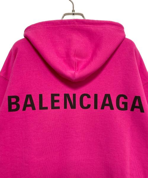BALENCIAGA（バレンシアガ）BALENCIAGA (バレンシアガ) ロゴプリントパーカー ピンク サイズ:XSの古着・服飾アイテム