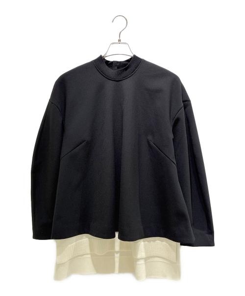 ENFOLD（エンフォルド）ENFOLD (エンフォルド) KNIT-LAYERED PULLOVER ブラック サイズ:38の古着・服飾アイテム