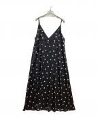 Spick and Spanスピックアンドスパン）の古着「ドットフレアキャミワンピース」｜ブラック