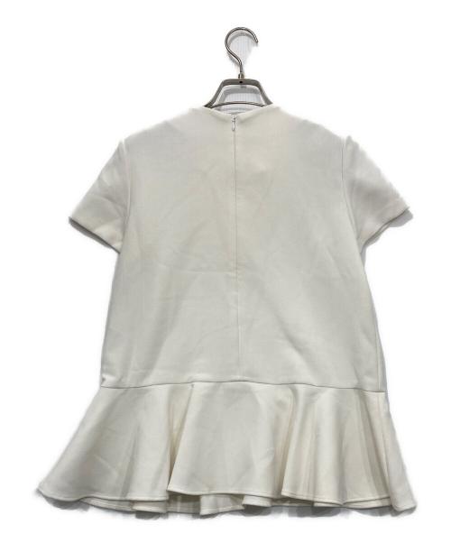 YOKO CHAN（ヨーコチャン）YOKO CHAN (ヨーコチャン) ラッフルパール バックジップ ブラウス ホワイト サイズ:36の古着・服飾アイテム