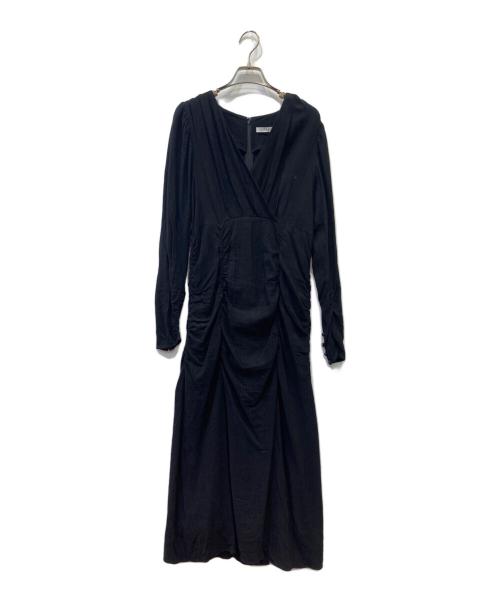 ETRE TOKYO（エトレトウキョウ）ETRE TOKYO (エトレトウキョウ) レーヨンリネン混ワンピース ブラック サイズ:Fの古着・服飾アイテム